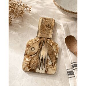 Spoon Rest Boho 70s Resin Rustic Utensil Kitchen Retro Artisan Handmade